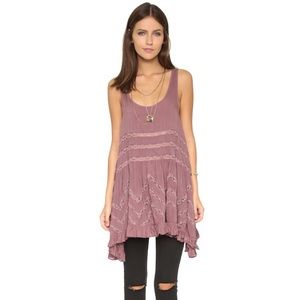 NWT Free People Voile Lace Trapeze Fawn Slip Top S